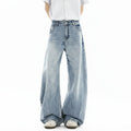 Men's Washed Baggy Wide Leg Jeans - Light Blue