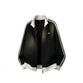 Men's Retro Stripe Track Jacket - Black & White