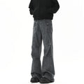 Men's Washed Cargo Flare Pants - Grey