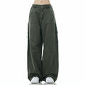 Men's Wide Leg Cargo Pants - Army Green